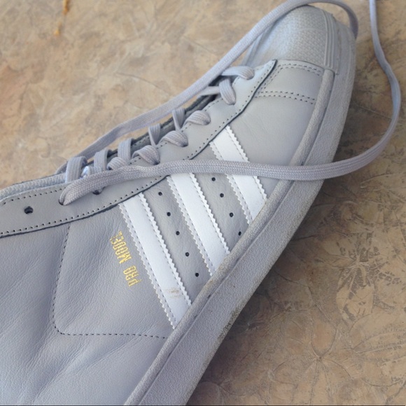 Grey superstar adidas high tops❤️ - Picture 3 of 4